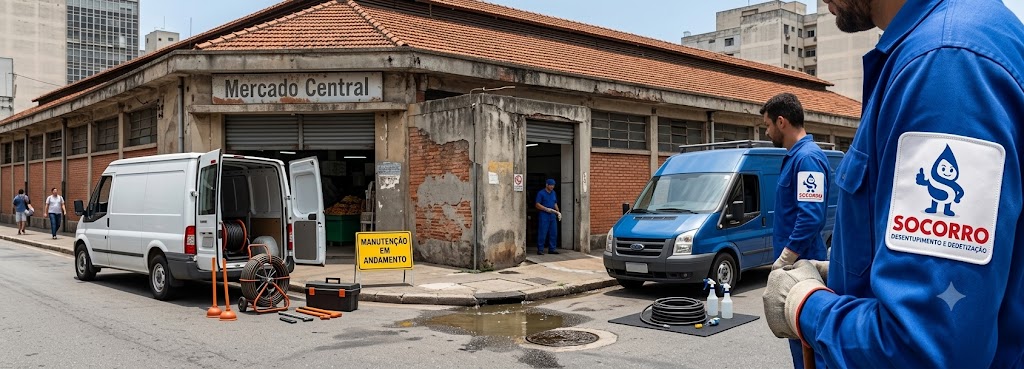 Profissional realizando Desentupimento e Manutenção Preventiva para Comércios e Empresas em Tijucas